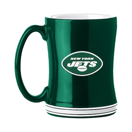 Logo Brands NY Jets 14oz Relief Mug 622-C14RM